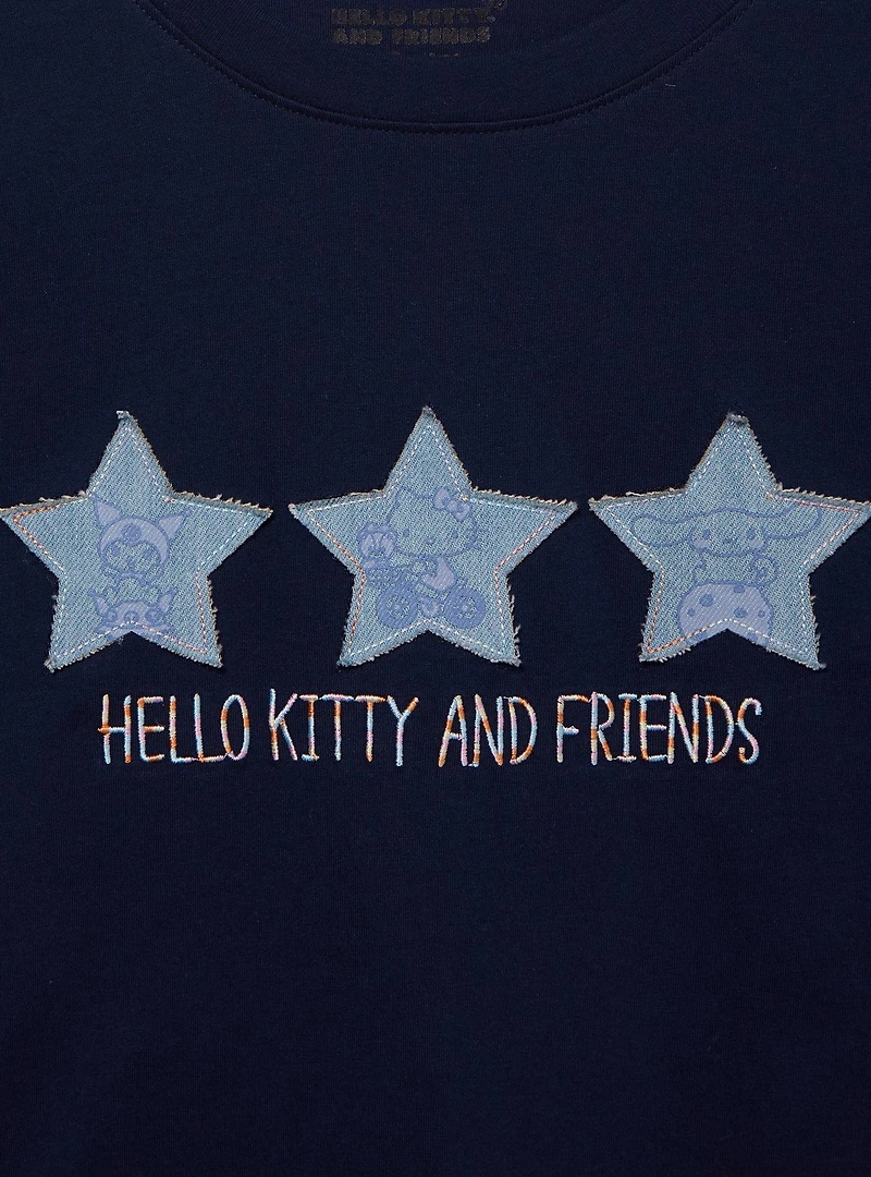 Sanrio Hello Kitty and Friends Denim Stars Women's Cropped T-Shirt - BoxLunch Exclusive