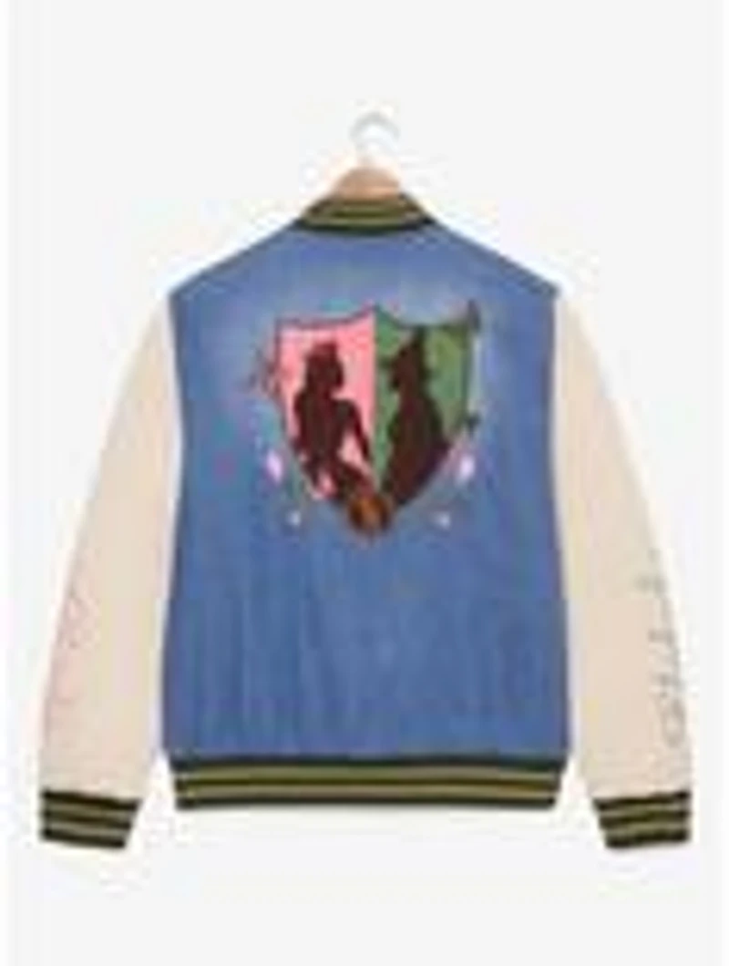 Wicked Glinda & Elphaba Denim Varsity Jacket - BoxLunch Exclusive