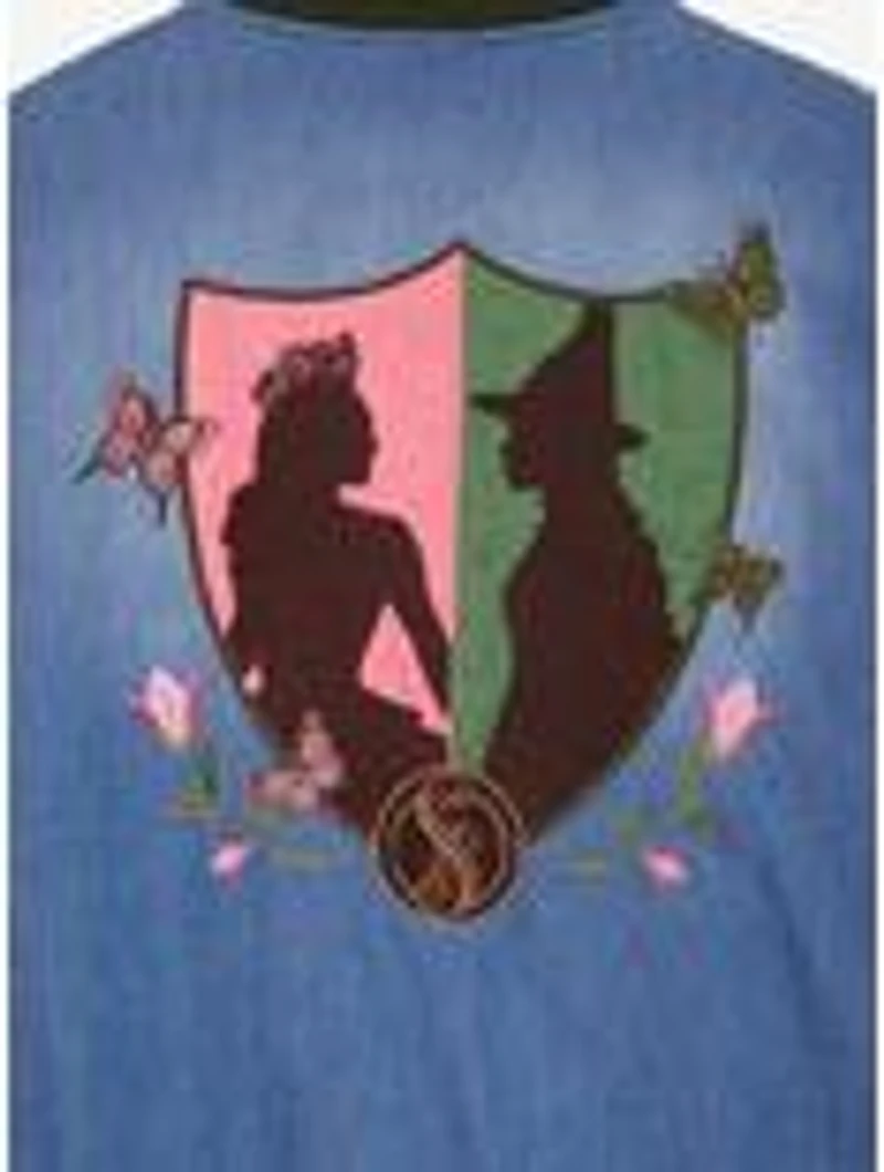 Wicked Glinda & Elphaba Denim Varsity Jacket - BoxLunch Exclusive