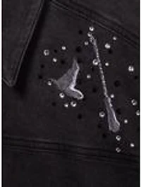 Wicked Elphaba Icons Rhinestone Women's Black Denim Jacket — BoxLunch Exclusive