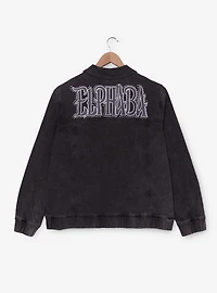 Wicked Elphaba Icons Rhinestone Women's Plus Black Denim Jacket — BoxLunch Exclusive