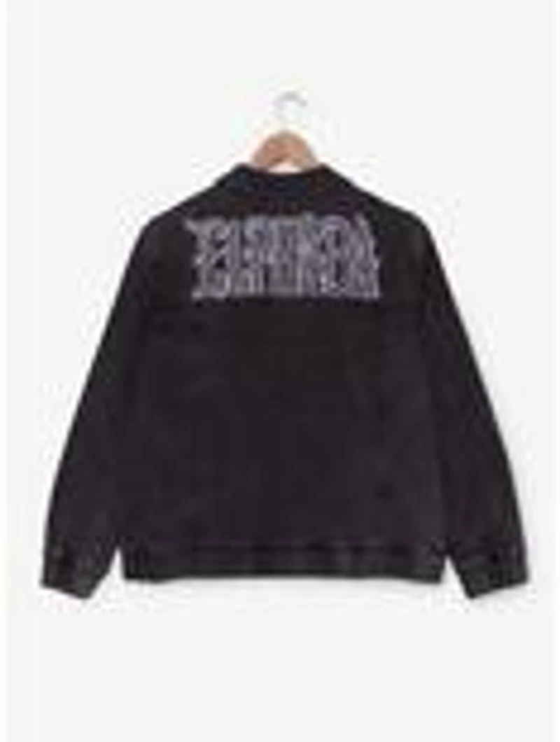 Wicked Elphaba Icons Rhinestone Women's Plus Black Denim Jacket — BoxLunch Exclusive