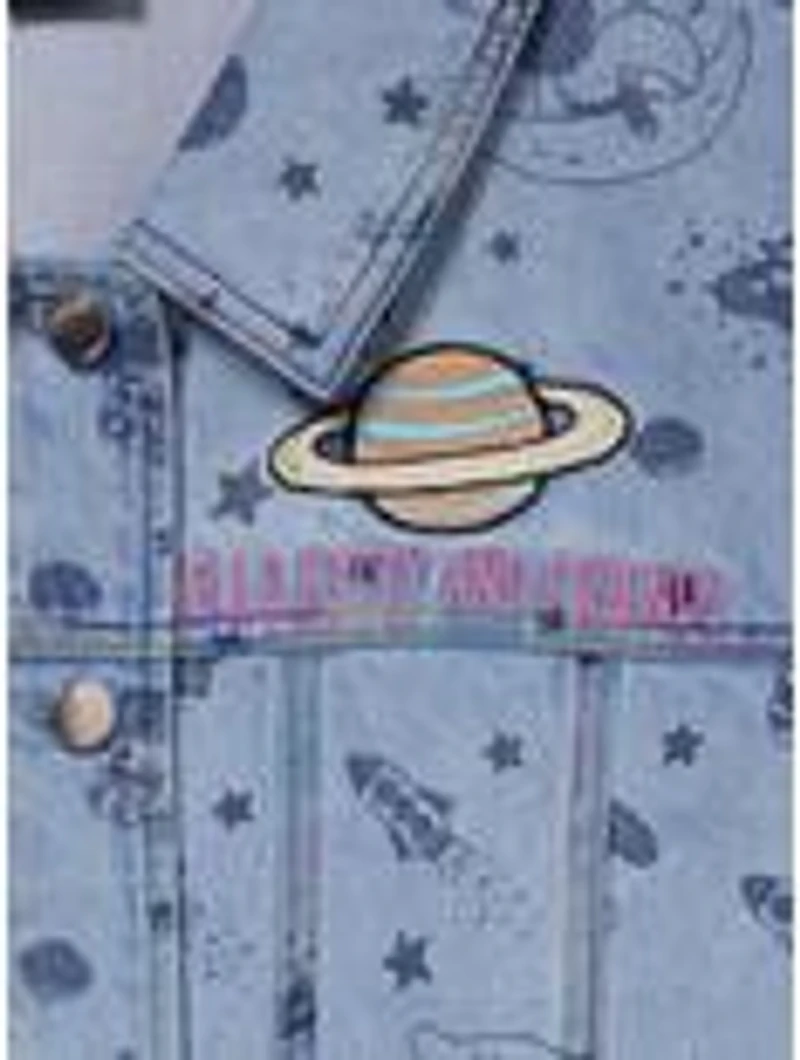 Sanrio Hello Kitty and Friends Space Allover Print Women's Plus Denim Jacket - BoxLunch Exclusive