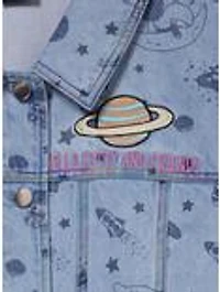 Sanrio Hello Kitty and Friends Space Allover Print Women's Plus Denim Jacket - BoxLunch Exclusive