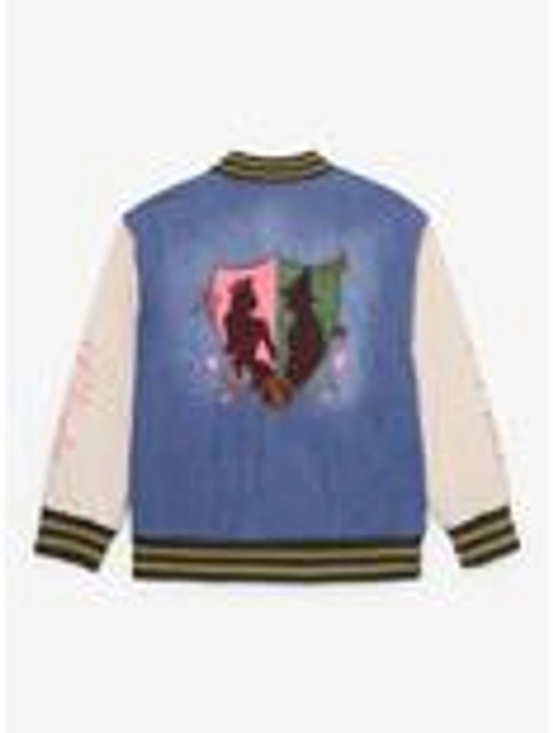 Wicked Glinda & Elphaba Youth Denim Varsity Jacket - BoxLunch Exclusive