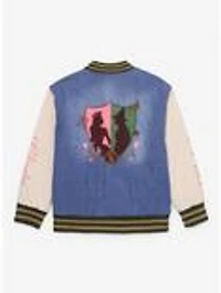 Wicked Glinda & Elphaba Youth Denim Varsity Jacket - BoxLunch Exclusive