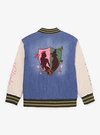 Wicked Glinda & Elphaba Youth Denim Varsity Jacket - BoxLunch Exclusive