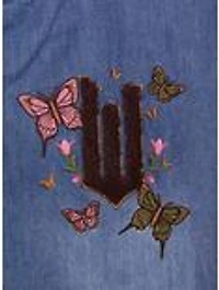 Wicked Glinda & Elphaba Youth Denim Varsity Jacket - BoxLunch Exclusive