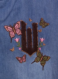 Wicked Glinda & Elphaba Youth Denim Varsity Jacket - BoxLunch Exclusive