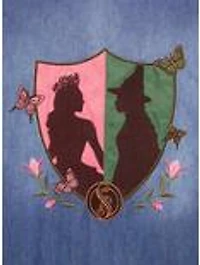 Wicked Glinda & Elphaba Youth Denim Varsity Jacket - BoxLunch Exclusive