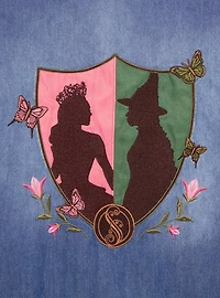 Wicked Glinda & Elphaba Youth Denim Varsity Jacket - BoxLunch Exclusive
