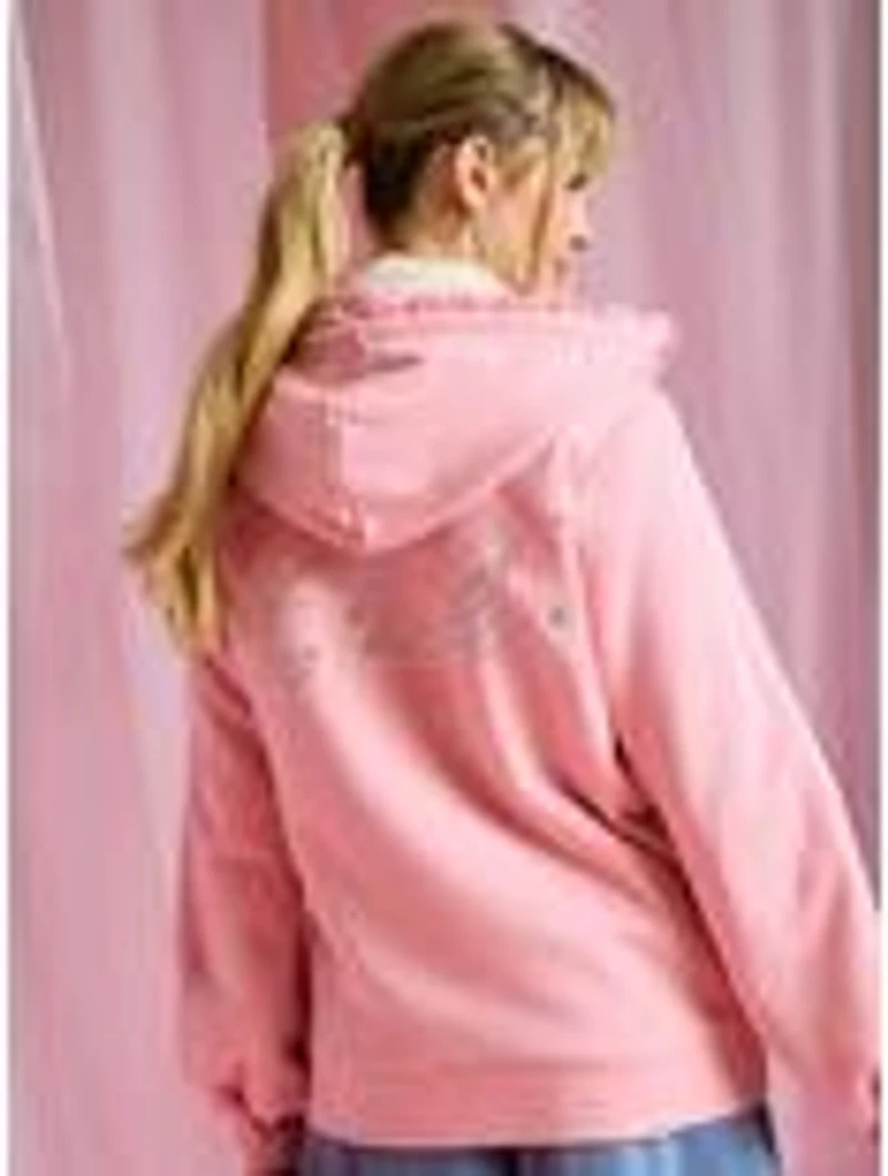 Wicked Glinda Rhinestone Ruffle Women's Zippered Hoodie - BoxLunch Exclusive