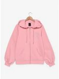 Wicked Glinda Rhinestone Ruffle Women's Zippered Hoodie - BoxLunch Exclusive