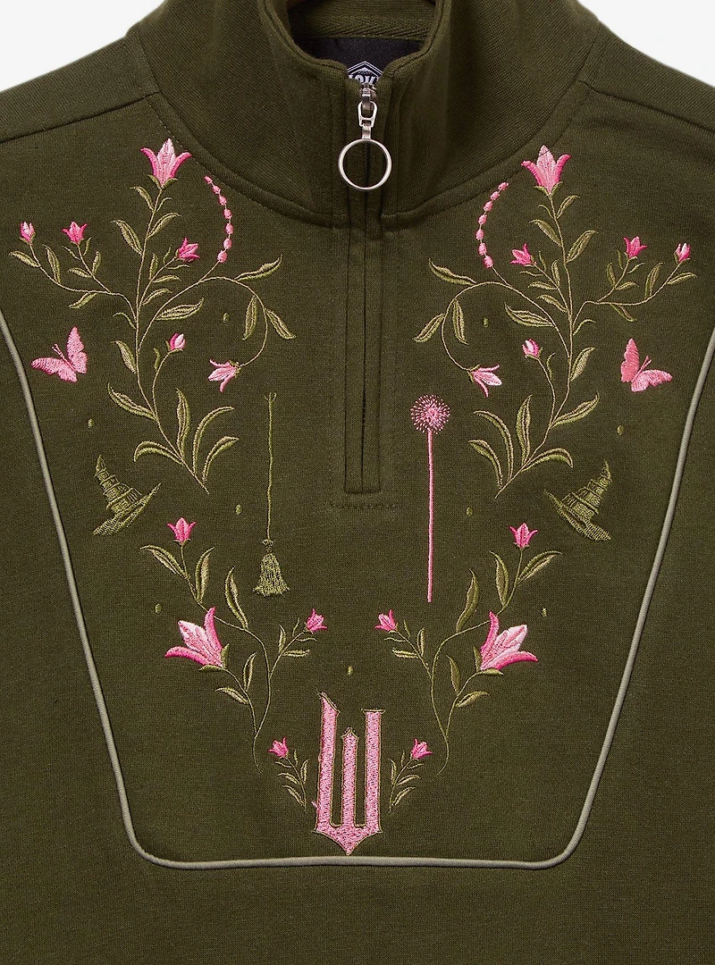 Wicked Embroidered Icons Women's Quarter Zip Crewneck - BoxLunch Exclusive