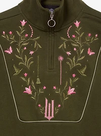Wicked Embroidered Icons Women's Quarter Zip Crewneck - BoxLunch Exclusive