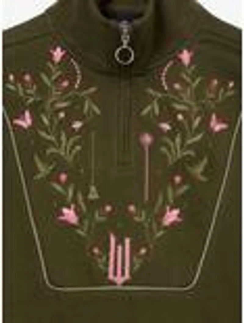 Wicked Embroidered Icons Women's Plus Quarter Zip Crewneck - BoxLunch Exclusive