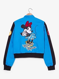 Disney Minnie Mouse Icons Women's Plus Cropped Moto Jacket — BoxLunch Exclusive
