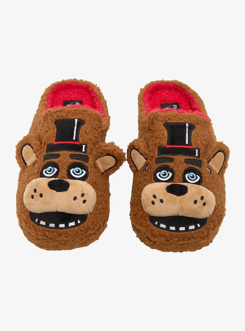 Five Nights at Freddy's Fuzzy Freddy Fazbear Men's Slippers - BoxLunch Exclusive