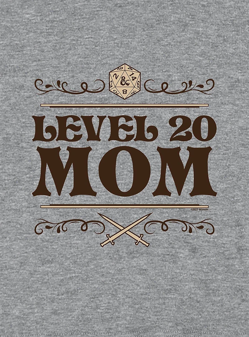 Dungeons & Dragons Level 20 Mom Cap Sleeve Baby Rib Women's Crop Top