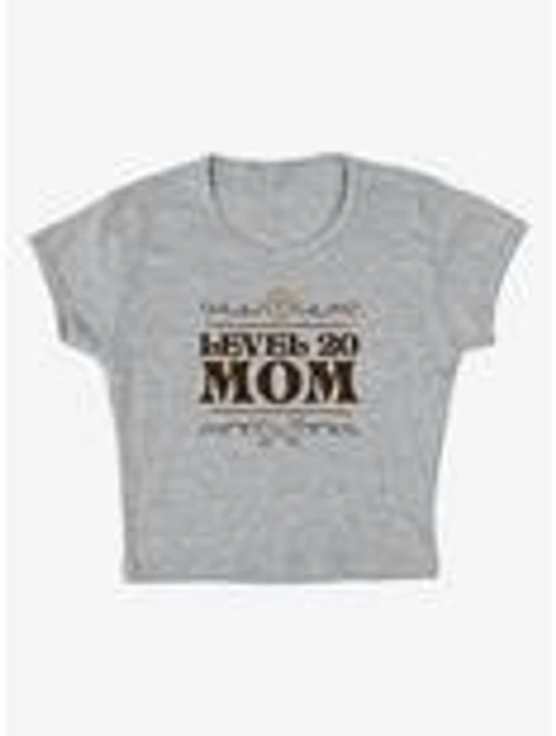 Dungeons & Dragons Level 20 Mom Cap Sleeve Baby Rib Women's Crop Top