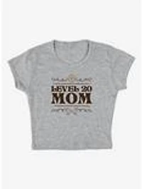 Dungeons & Dragons Level 20 Mom Cap Sleeve Baby Rib Women's Crop Top