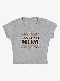 Dungeons & Dragons Level 20 Mom Cap Sleeve Baby Rib Women's Crop Top