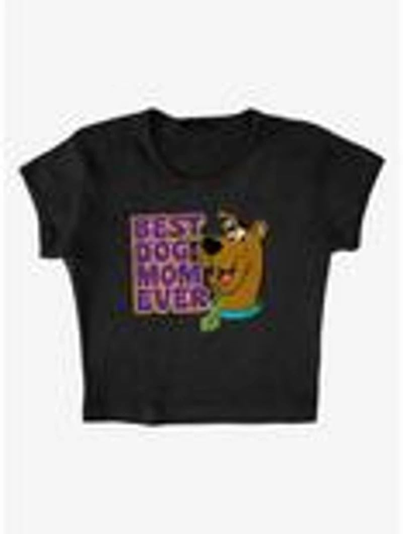 Scooby-Doo! Best Dog Mom Ever Cap Sleeve Baby Rib Women's Crop Top