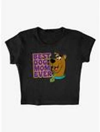 Scooby-Doo! Best Dog Mom Ever Cap Sleeve Baby Rib Women's Crop Top