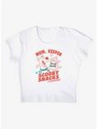 Scooby-Doo! Mom Keeper Scooby Snacks Cap Sleeve Baby Rib Women's Crop Top