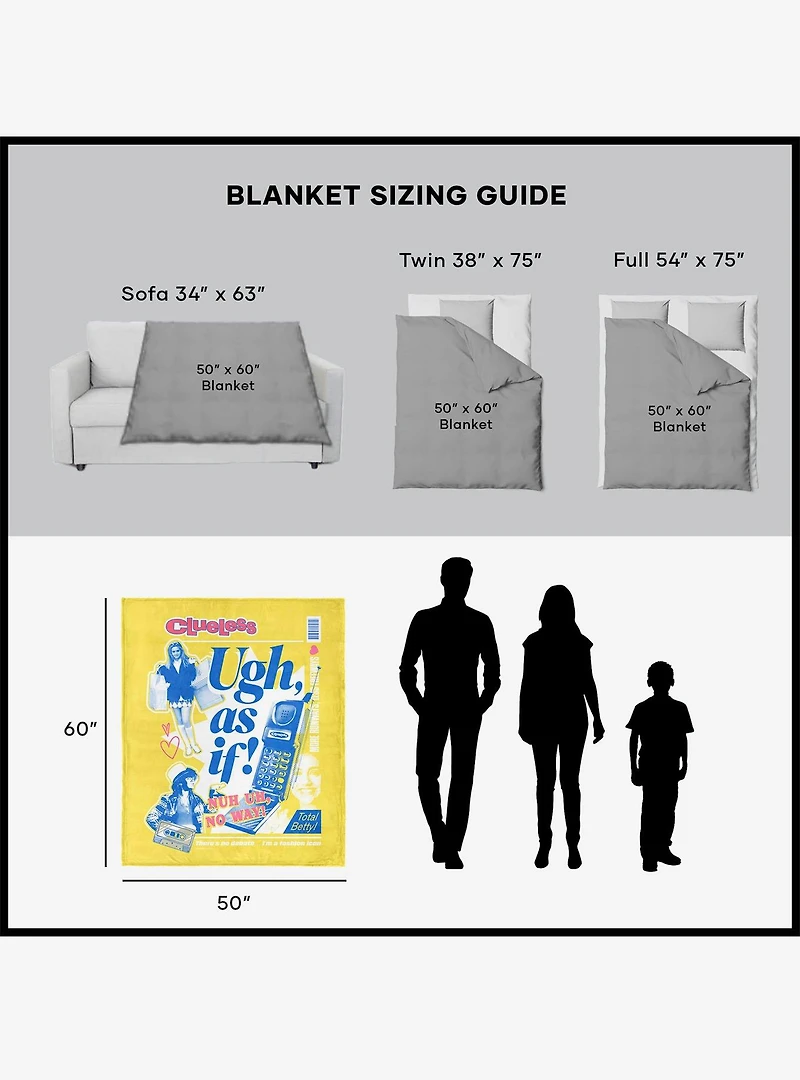 Clueless Ugh As If Silk Touch Sherpa Throw Blanket