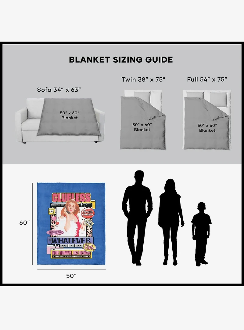 Clueless More Runways Silk Touch Sherpa Throw Blanket