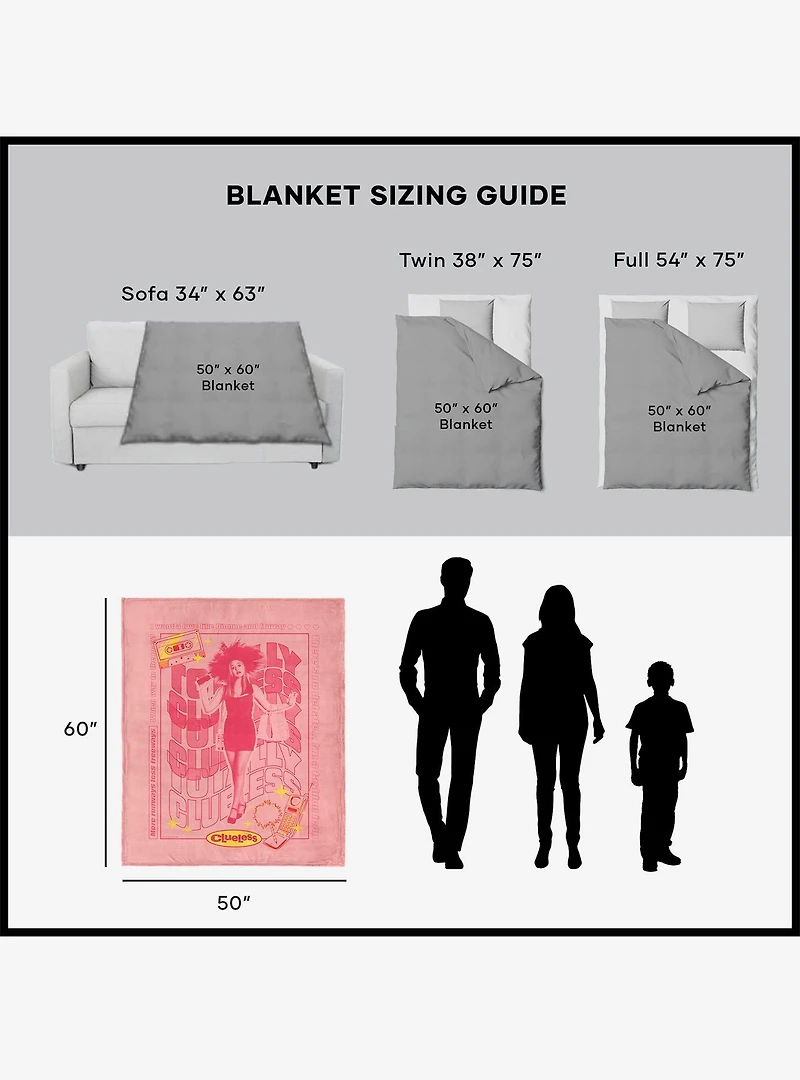 Clueless Totally Clueless Silk Touch Sherpa Throw Blanket