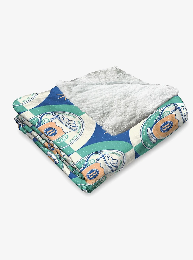 Harry Potter Butterbeer Repeat Silk Touch Sherpa Throw Blanket