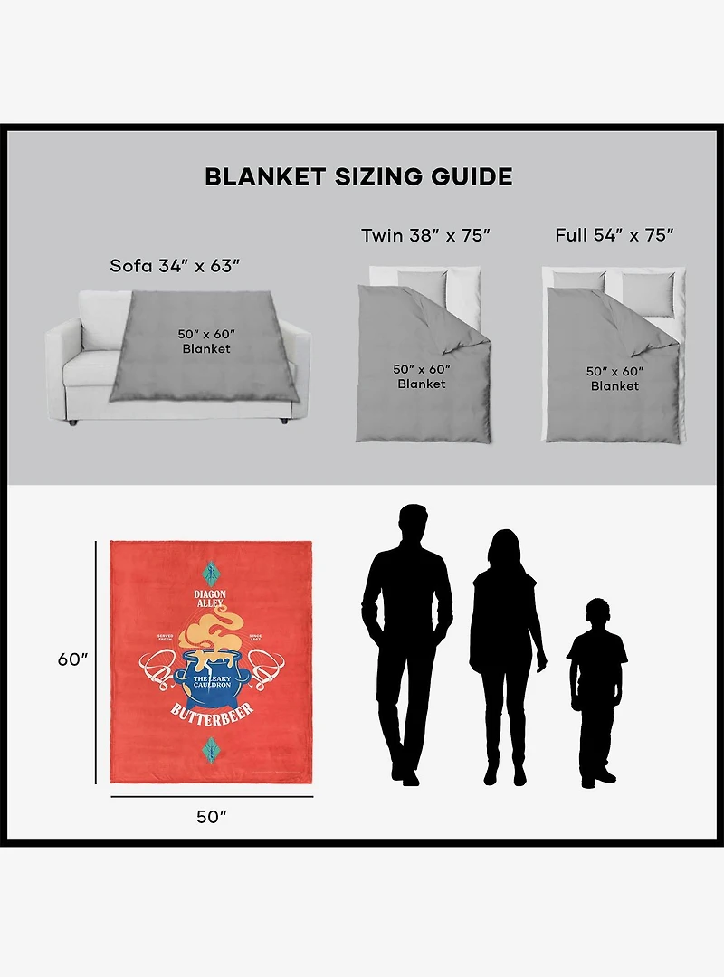 Harry Potter Leaky Cauldron Silk Touch Sherpa Throw Blanket