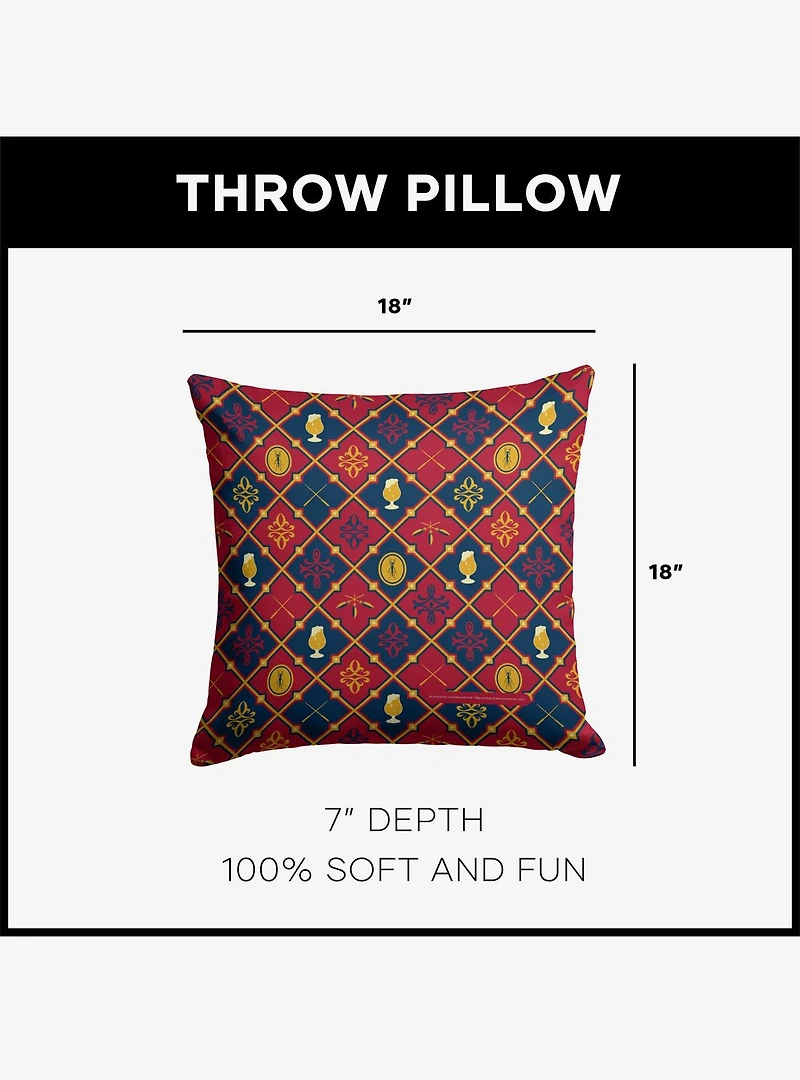 Harry Potter Butterbeer Pattern Throw Pillow