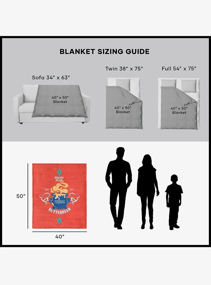 Harry Potter Leaky Cauldron 40x50" Silk Touch Throw Blanket