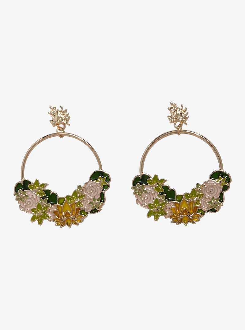 Disney The Princess and the Frog Tiana Floral Hoop Earrings – BoxLunch Exclusive