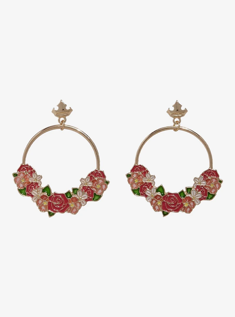 Disney Sleeping Beauty Aurora Floral Hoop Earrings – BoxLunch Exclusive