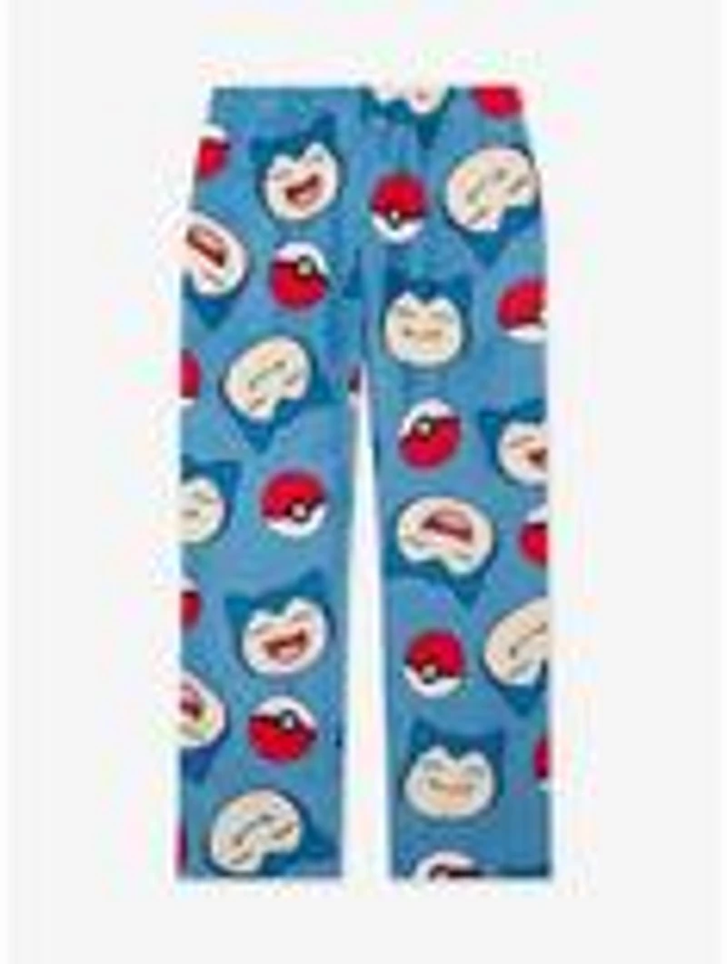 Pokémon Snorlax & Poké Balls Allover Print Plush Sleep Pants - BoxLunch Exclusive