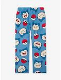 Pokémon Snorlax & Poké Balls Allover Print Plush Sleep Pants - BoxLunch Exclusive