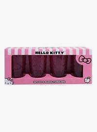 Sanrio Hello Kitty Embossed Pink Glass Set