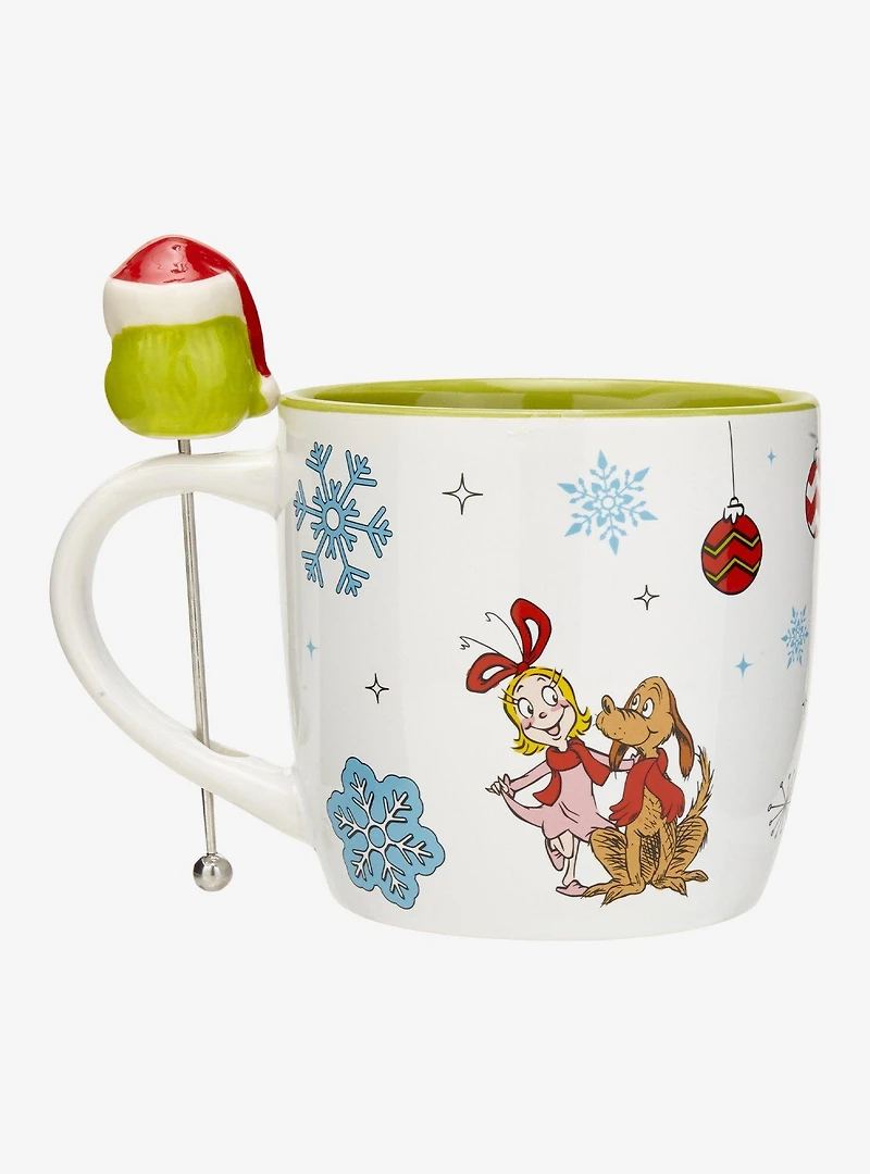 Dr. Seuss How The Grinch Stole Christmas Mug with Figural Stir Stick