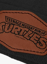 Teenage Mutant Ninja Turtles Monochromatic Logo Leather Patch Knit Beanie