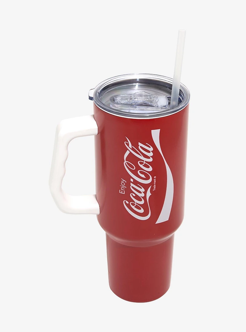 Coca-Cola Logo Straw Tumbler With Handle