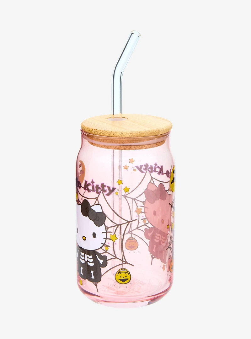 Sanrio Hello Kitty Halloween Costume Glass Cup with Straw