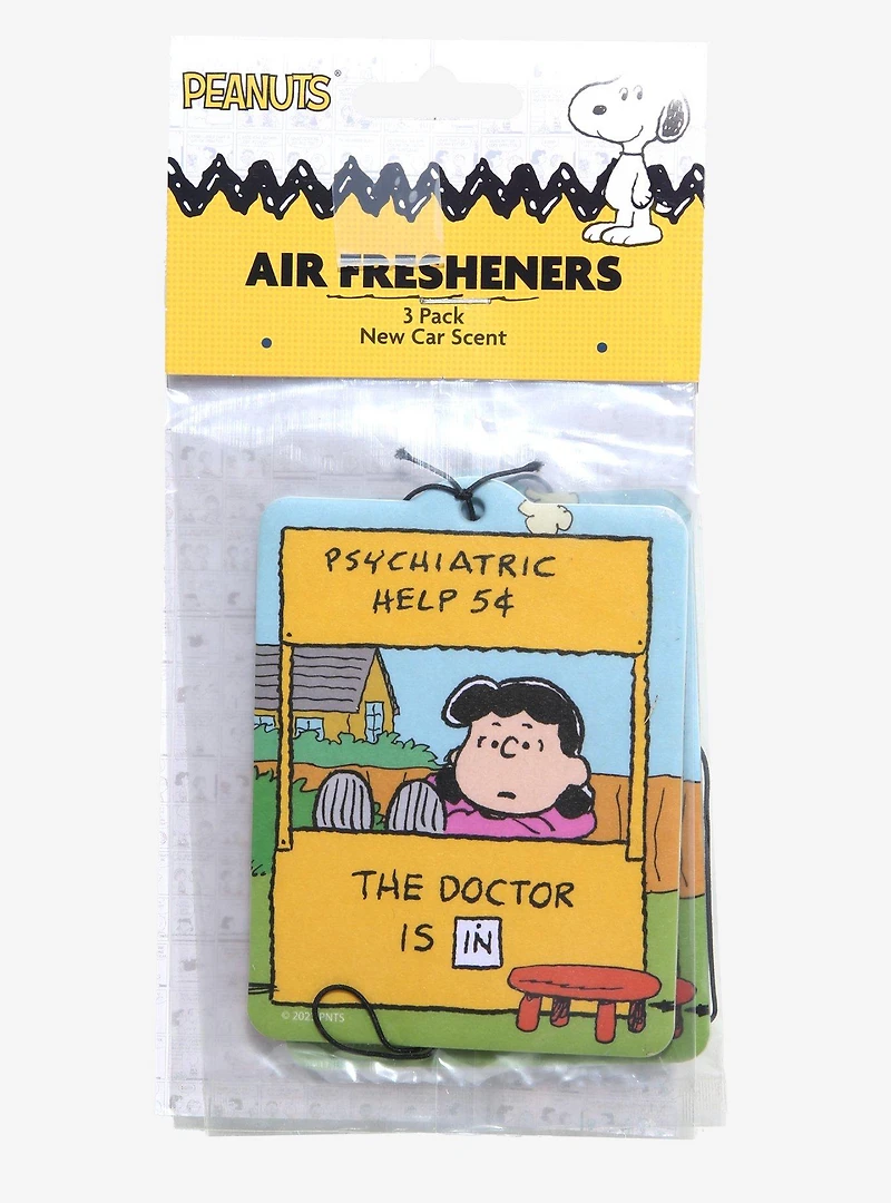 Peanuts Lucy Psychiatric Help New Car Scented Air Freshener Set