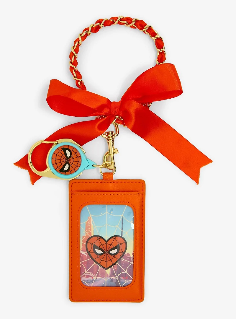 Loungefly Marvel Spider-Man Winter Ribbon Retractable Lanyard — BoxLunch Exclusive