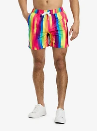 Rainbow Glaze Button-Up Shirt & Short Set