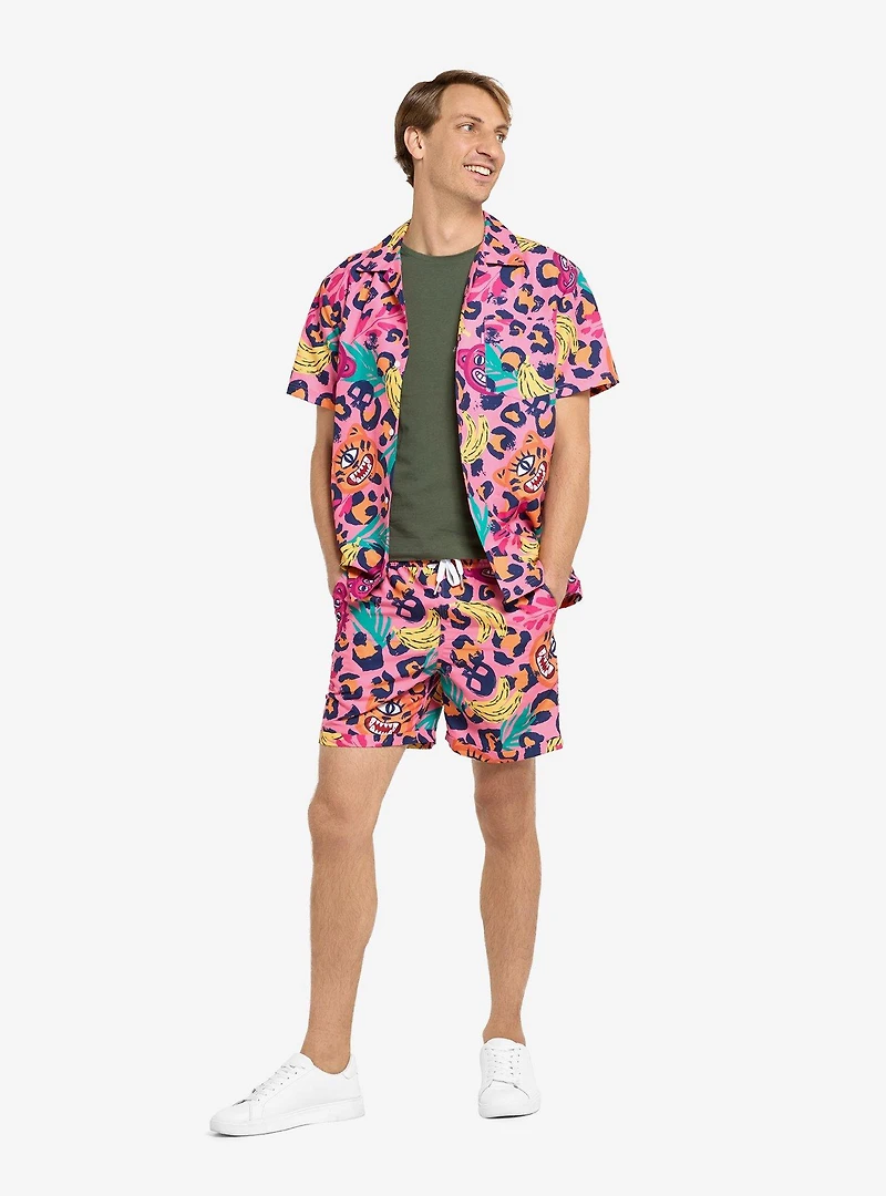 Jazzy Jungle Button-Up Shirt & Short Set