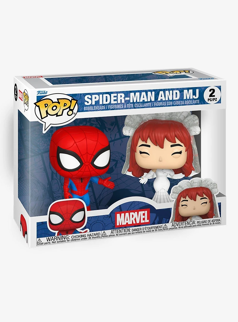 Funko Pop! Marvel Spider-Man and MJ Wedding Vinyl Figure Set